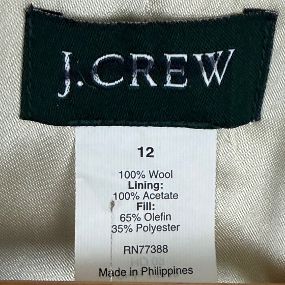 J.Crew Womens Taupe 100% Wool Thinsulate Pea Coat Jacket Size 12 17849 HO 09 - Picture 4 of 11